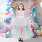 Rainbow Tutu Dress For Girls Tulle Dresses Unicorn Halloween Fairy Dress For Kids Toddler Little Girl Birthday Party Outfit Prom