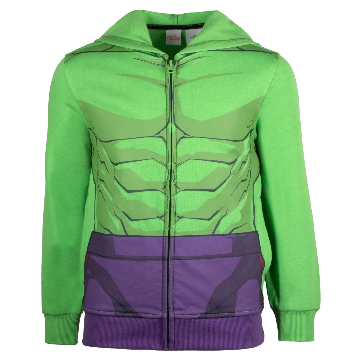 Marvel Avengers Boys Zip-Up Hooded Cosplay Sweatshirt, Black Panther, Hulk, Or Miles Morales Spider-Man (Hulk, Size 10/12)