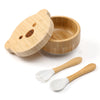 Baby Bowls With Lid,Hbm Bamboo Suction Bowls For Baby And Spoon Set,3Pc Feeding Supplies Set For Infant, Toddlers,Detachable Sil
