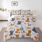 Kids Cute Cartoon Dogs Comforter Set - Toddler Bedding Set - Boys & Girls - Pet Dog Puppy Animal Lover - Down Alternative Comfor