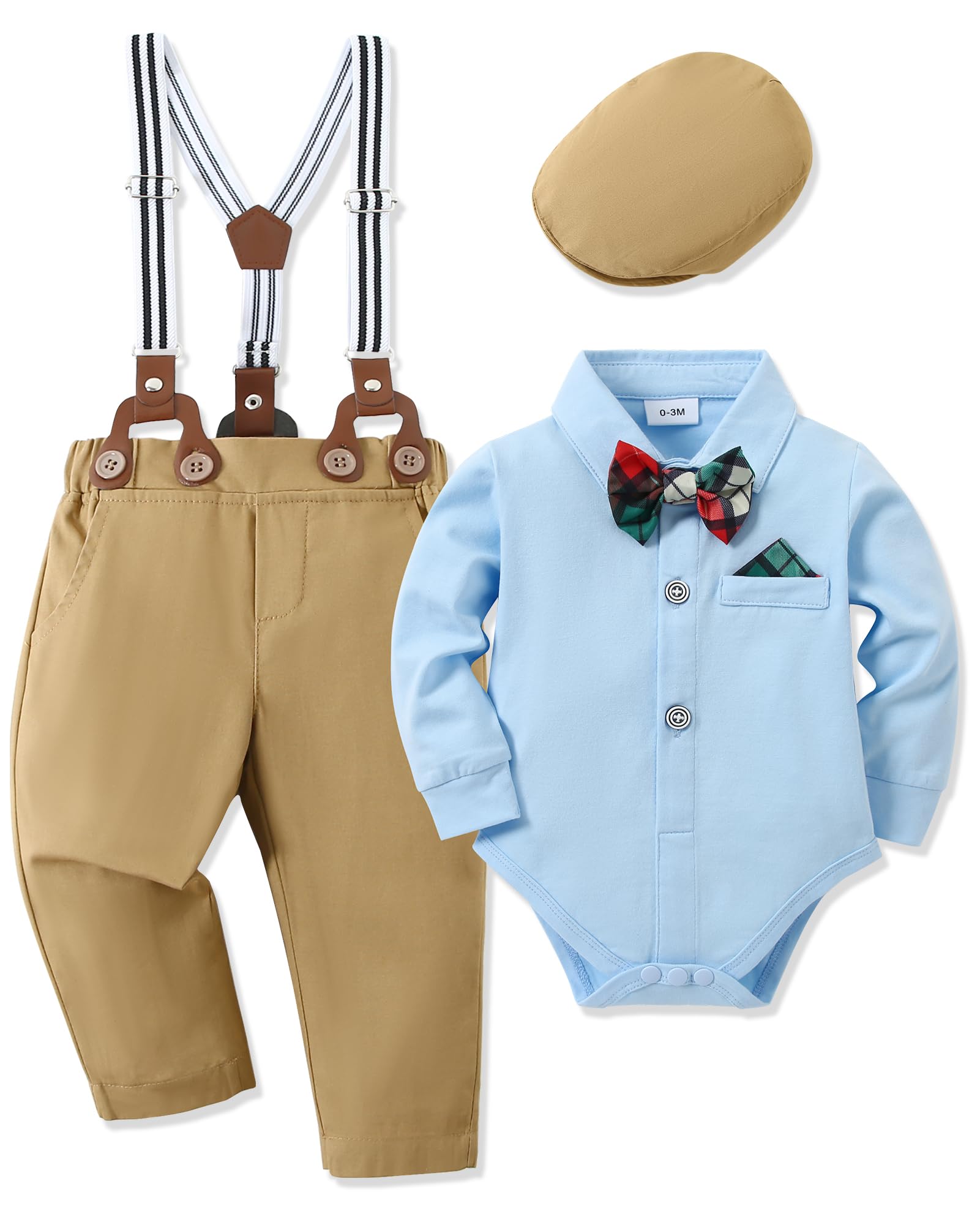 Wesidom Baby Boy Clothes 3-6 Months Infant Tuxedo Baby Boy Wedding Outfits + Ber WBBAPB0C6QF5T6Z