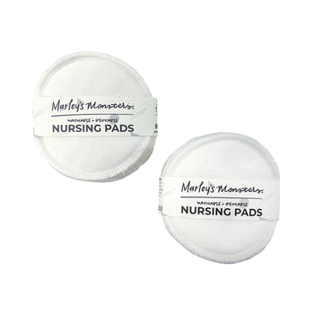 Marley'S Monsters Reusable Nursing Pads - 6 Pair Of Washable Breastfeeding Pads - Soft, Absorbent (Black And White)