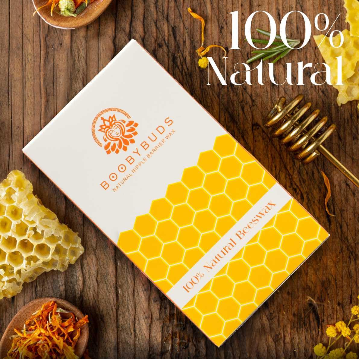 Boobybuds Natural Beeswax Nipple Shields - Nipple Protectors - Beeswax Nursing Cups-Beeswax Nipple Covers For Breastfeeding - Sa