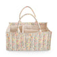 mushie Baby Diaper Caddy | Newborn Essentials Organizer for Diaper Changing Station (Pastel Blooms)