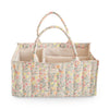 mushie Baby Diaper Caddy | Newborn Essentials Organizer for Diaper Changing Station (Pastel Blooms)