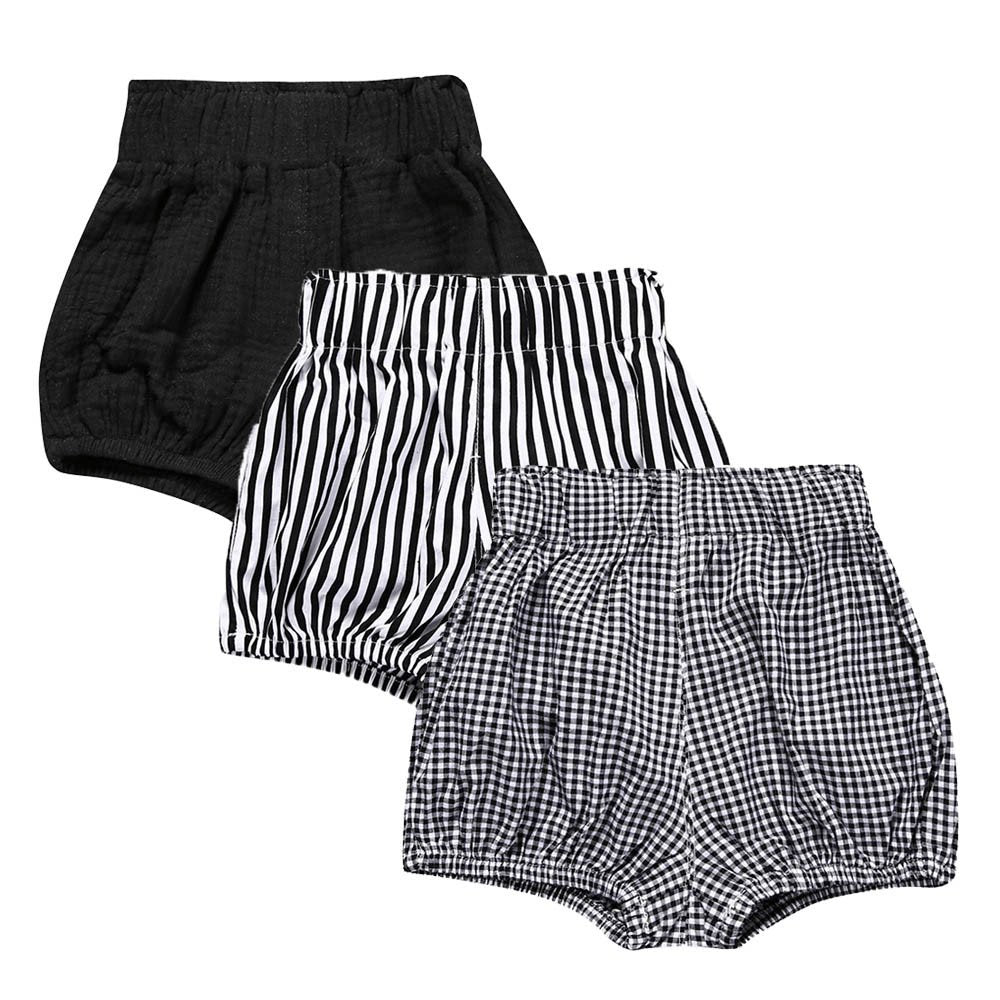 Mygbcpjs Baby Girls Boys 3 Pack Cotton Linen Blend Cute Bloomer Shorts Loose Harem Shorts