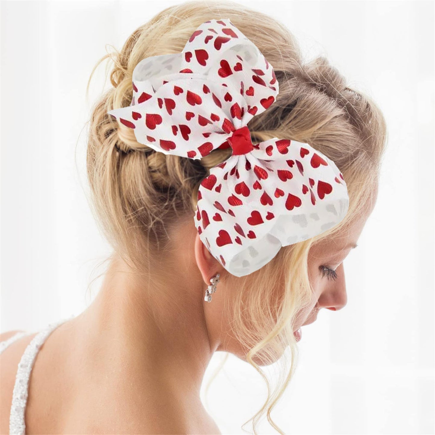 Valentine'S Day Red Hair Clips Headband Bow Baby Girls Red Hair Band Bowknot Rose Heart-Shaped Hair Pins Hair Barrettes Accessor