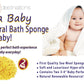 Spa Baby Absorbent Natural Bath Sponge Spa Destinations. Ultra Soft Premium Sea Wool Sponge, Biodegradable, Bath Accessories Bab
