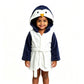 Baby Boy Bathrobe Hooded Towels Unisex Infant Bath robe Towel For Toddle Terry Ultra Absorbent Durable Blankets, Navy Penguin, M