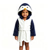 Baby Boy Bathrobe Hooded Towels Unisex Infant Bath robe Towel For Toddle Terry Ultra Absorbent Durable Blankets, Navy Penguin, M