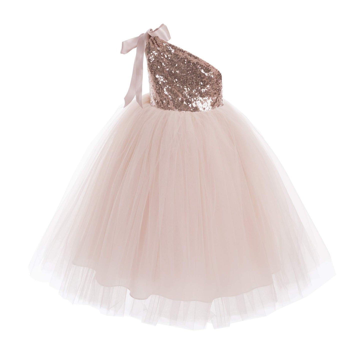 Ekidsbridal One-Shoulder Sequin Tutu Junior Flower Girl Dresses Christening Dresses 182 8