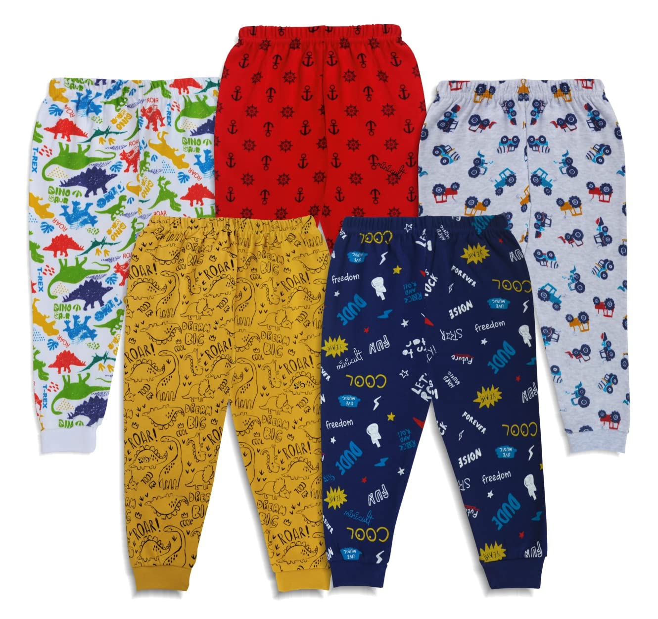 X2O Kids Cotton Pajama Pants with All Over Print and Bright Colors (Multicolor) (Pack of 5)(78 Years)