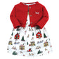 Hudson Baby Baby Girls' Cotton Dress And Cardigan Set, North Pole, 2T