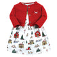 Hudson Baby Baby Girls' Cotton Dress And Cardigan Set, North Pole, 6-9 Months