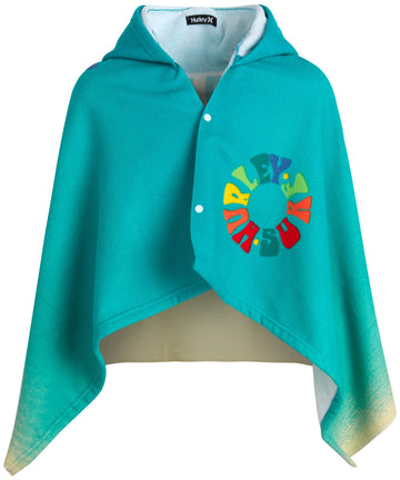 Hurley Kids' Hooded Beach Towel - Beach, Pool Poncho Swim Cover Up - Youth Swim Changing Bath Towel For Boys And Girls, Blue Bea
