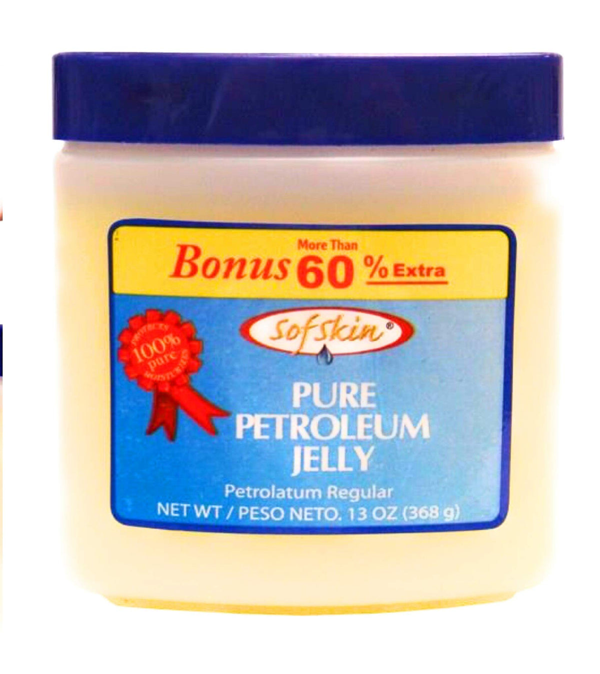 SOFSKIN 100% Pure Petroleum Jelly (Amber Yellow) 170 gm  No Smell, No Artificial Colour. Made in India. Export Surplus. (See Vi