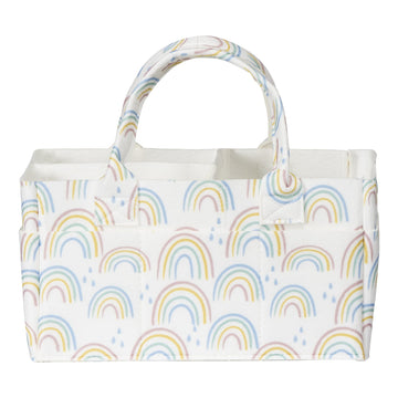 Sammy & Lou Collapsible Painterly Floral Felt Storage Caddy, Divided Design To Keep Diapers, Wipes And Changing Items Organized,