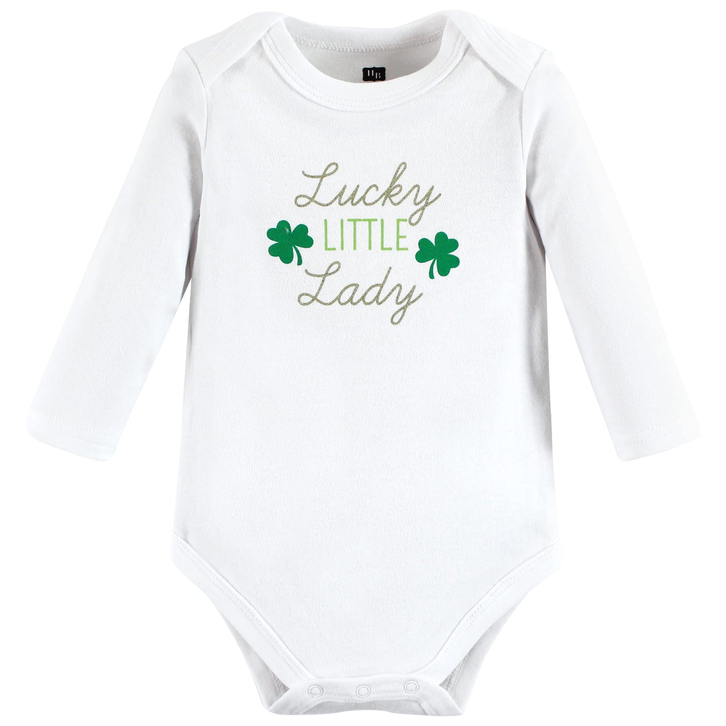 Hudson Baby Unisex Baby Cotton Long-Sleeve Bodysuits Lucky Lady, 6-9 Months