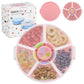 Pawtong 2 Pack Kids Snack Spinner Container Reusable Snack Box With 5 Compartment Dispenser And Lid, Bpa And Pvc Free, For Toddl