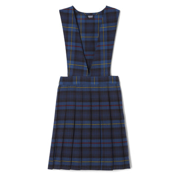 French Toast Big Girls V-Neck Jumper, Bluered Plaid, 10