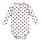 Hudson Baby Unisex Baby Cotton Long-Sleeve Bodysuits, Girl Daddy Red Black, 0-3 Months