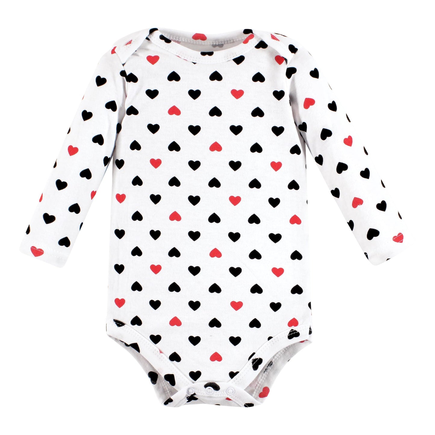 Hudson Baby Unisex Baby Cotton Long-Sleeve Bodysuits, Girl Daddy Red Black, 0-3 Months