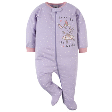 Gerber Baby Girls 2-Pack Sleep 'N Play Bunny Ballerina Purple 0-3 Months