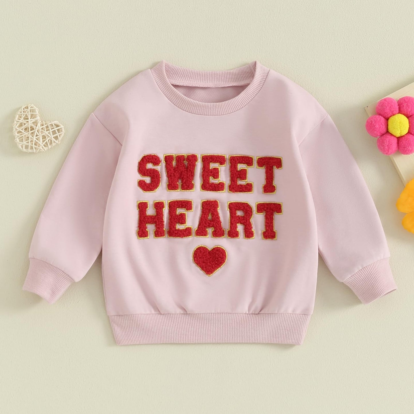 Ledy Champswiin Toddler Girl Valentine'S Sweatshirt Clothes Long Sleeve Pullover Sweat Tops Letter Print Crewneck Blouses (Pink