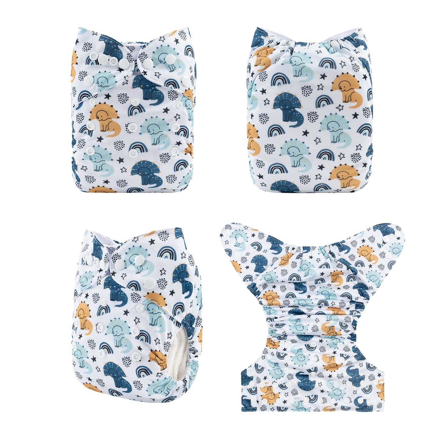 babygoal Reusable Cloth Diapers 6 Pack+6pcs Rayon from Bamboo Inserts+Wet Bag, One Size Adjustable Washable Pocket Nappy Covers