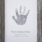 The Grandparent Gift Godmother Godchild Handprint Frame, Grey - Gift For Godmother From Godson Or Goddaughter On Baptism, Confir
