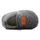 Lisdwde Kids Slippers Boys Girls House Slippers Indoor Shoes Winter Warm Cotton Slipper Cozy Plush Home Slippers Dark Grey 3.5-4