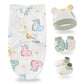 BEMBIKA Newborn Baby Essentials Dress Set Clothing Combo With Swaddle Wrap, Mittens, Cap And Booties (Dino Print  Set Of 4)
