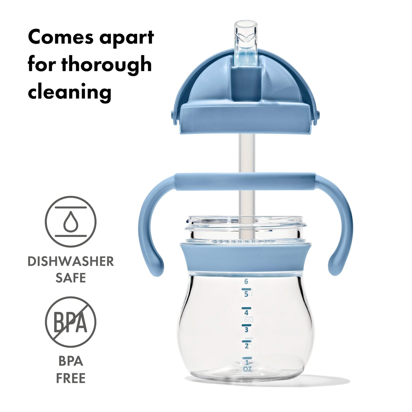 Oxo Tot Transitions Straw Cup With Removable Handles - 6 Oz. - Dusk