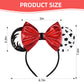 Seamoy Sequin Minnie Ears, Cruella Mouse Ears Headband, Black & White Cruella Devil Costume Hair Accessory For Women & Girls
