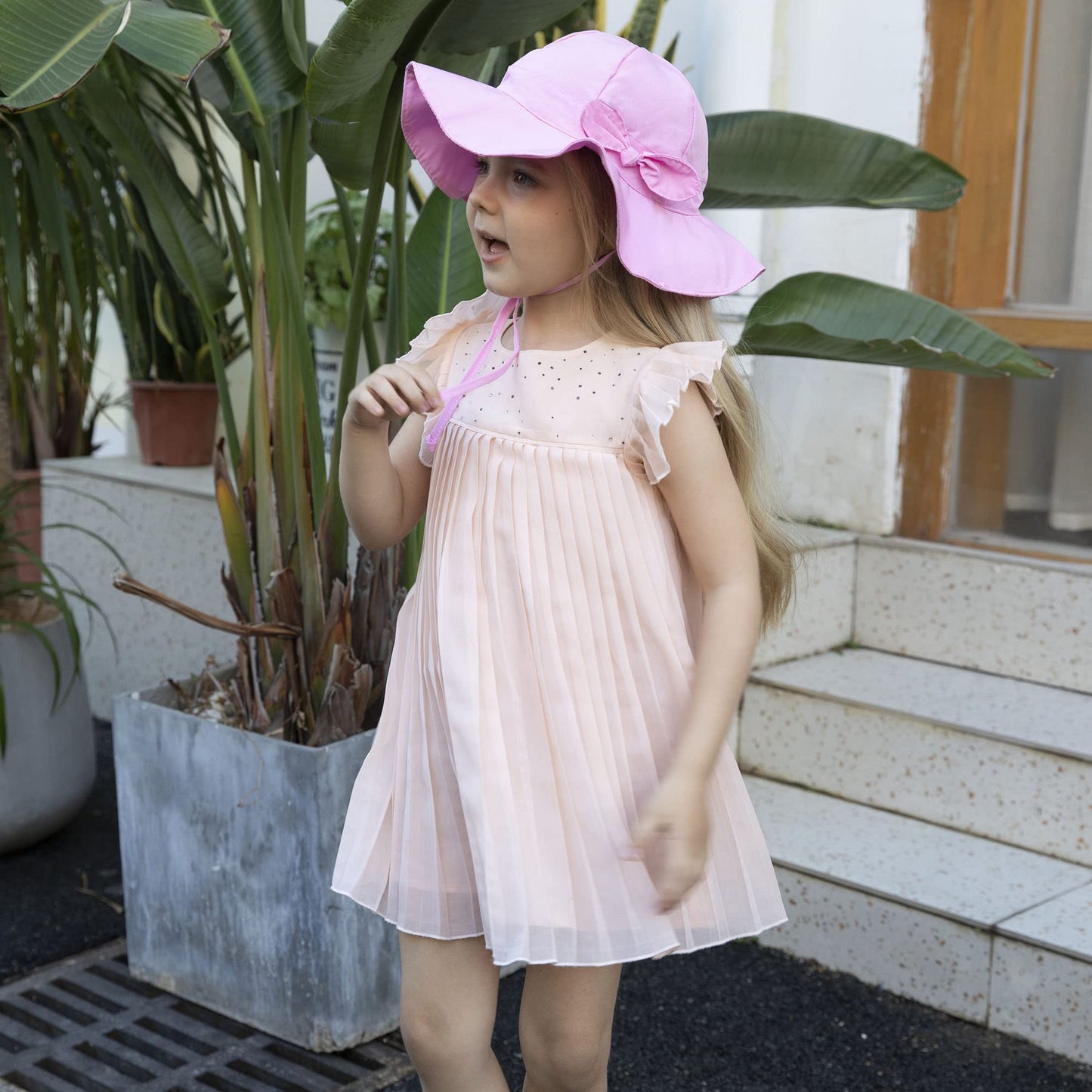 Baby Hat Sun Toddler Beach Hat Baby Girl Outdoor Hat Baby Spf Hat Upf 50+ Kids Beach Hat Baby Sunhat 12-24 Months Girl,Pink