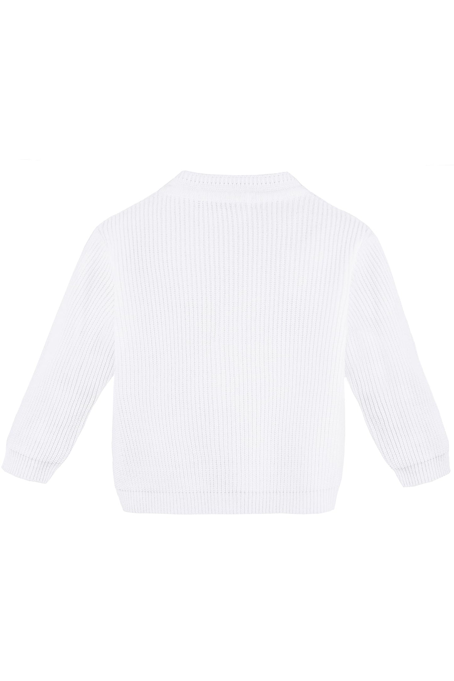 Lilax Baby Boys Basic Long Sleeve V-Neck Classic Knit Cardigan Sweater (White, 3-6 Months)