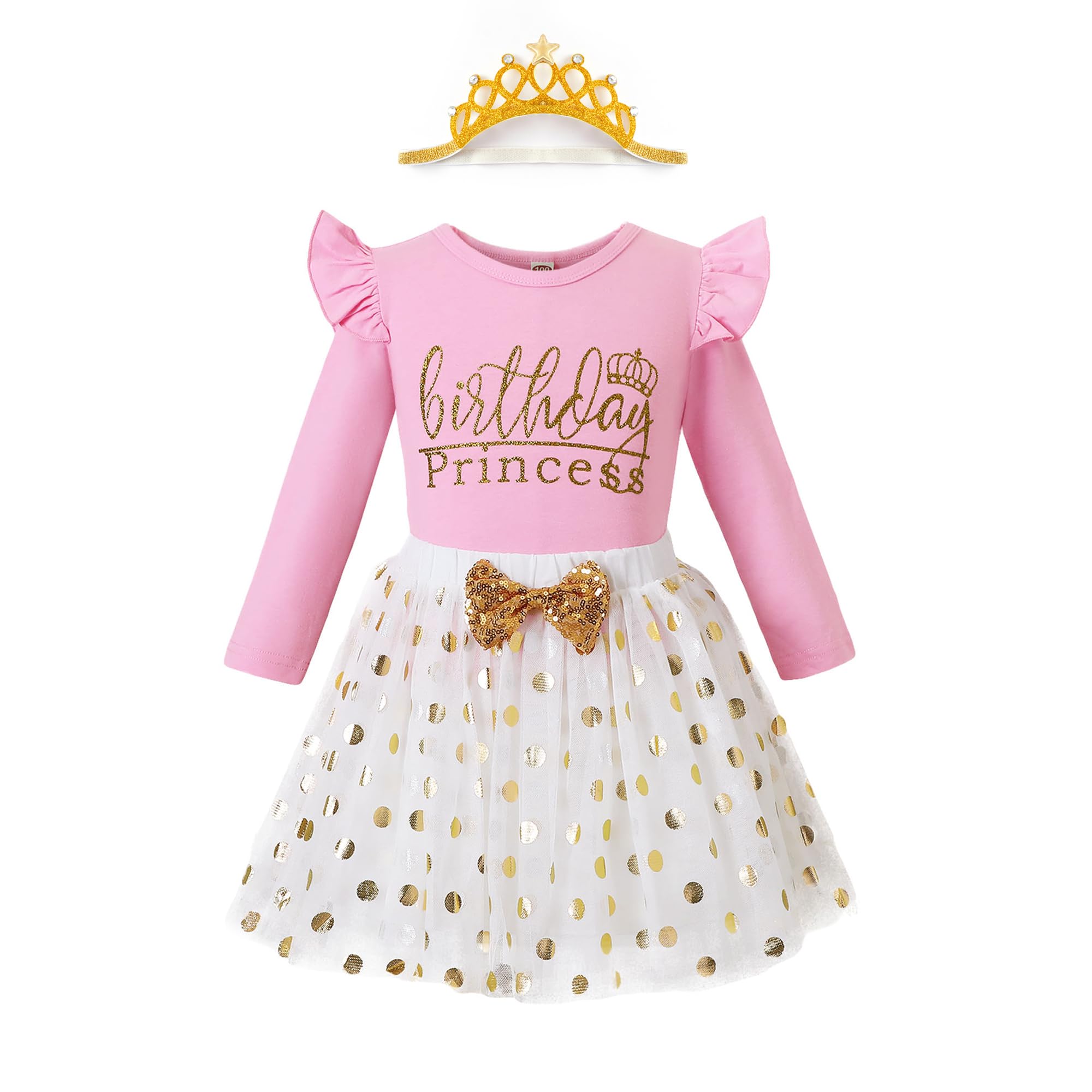 Lysmuch Kids Toddler Baby Girls Birthday Outfits Princess Vest Long Sleeve Shirt WBBAPB09MKJY187