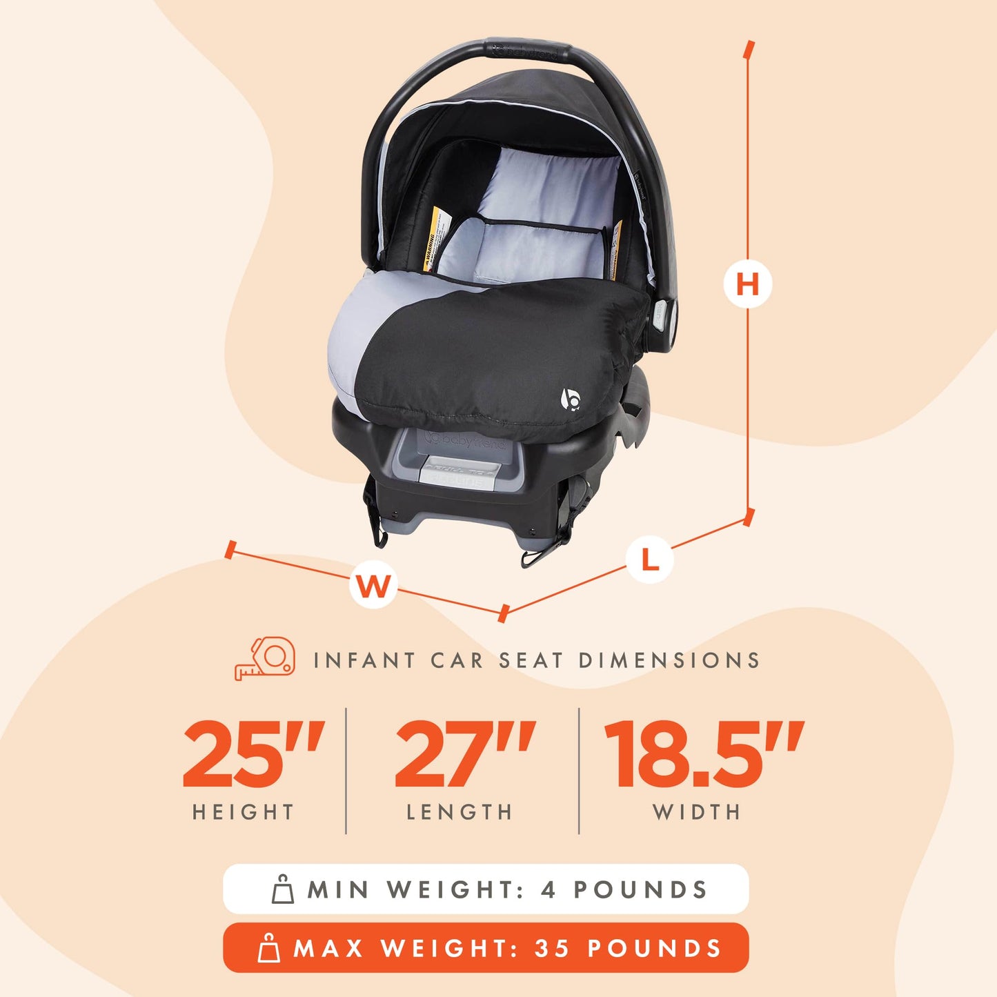 Baby Trend Ally Newborn Baby Infant Car Seat Carrier Travel System With Harness And Extra Cozy Cover For Babies Up To 35 Pounds,