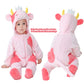 Tonwhar Unisex Baby Animal Halloween Costume Kid'S And Toddler'S Autumn Winter Outfits Jumpsuit (3-4 T,Pink Cow)