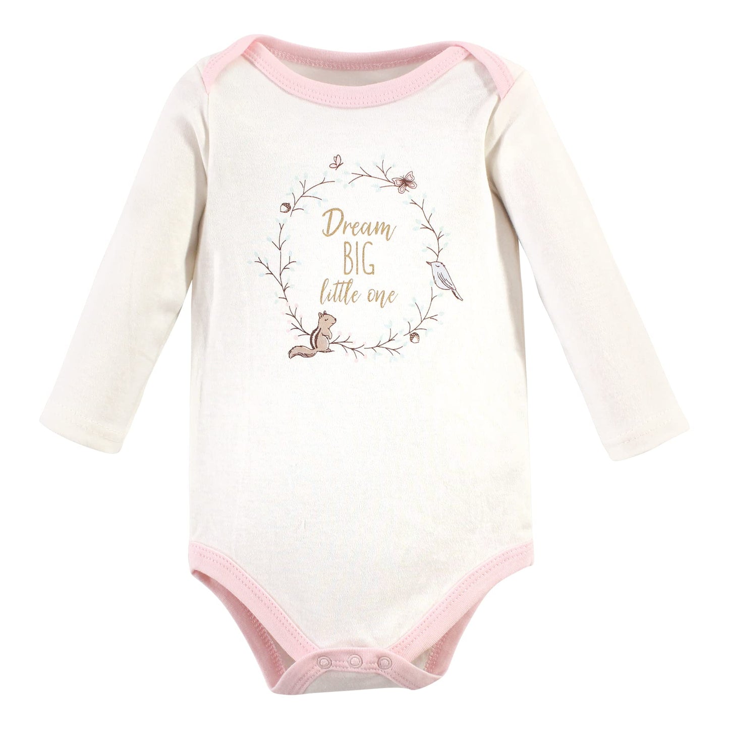 Hudson Baby Unisex Baby Cotton Long-Sleeve Bodysuits, Enchanted Forest Dream, 3-6 Months