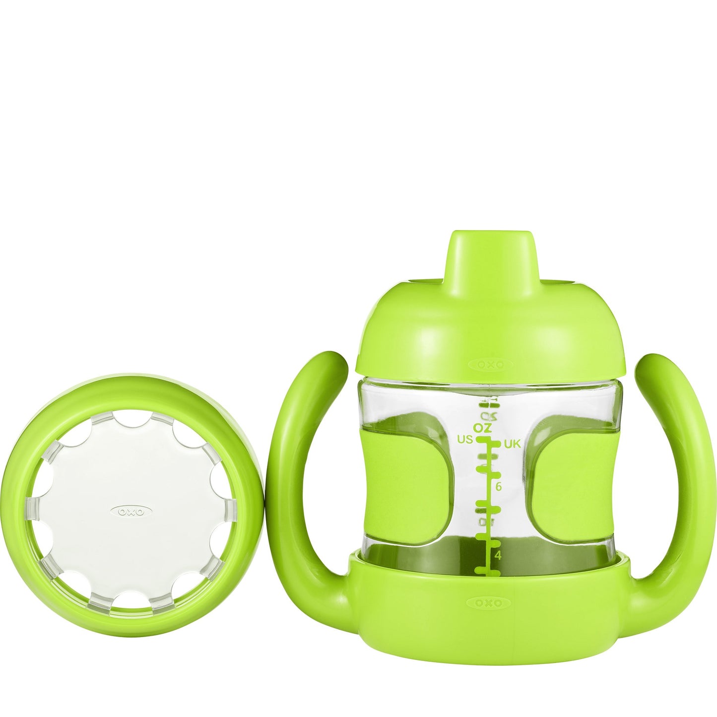 Oxo Tot Sippy Cup Set With Bonus Training Lid And Removable Handles (7 Oz.) - Green
