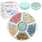 Pawtong Snack Rotator Container Reusable Snack Box with 5 Compartment Dispenser and Lid, Color Matching Opening Lid, BPA and PVC