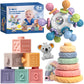 Pucmaoci Montessori Baby Toys 3-in-1 Set for Sensory Development, Teething Toys, and Early Education - Gift for Toddler Baby 0-3