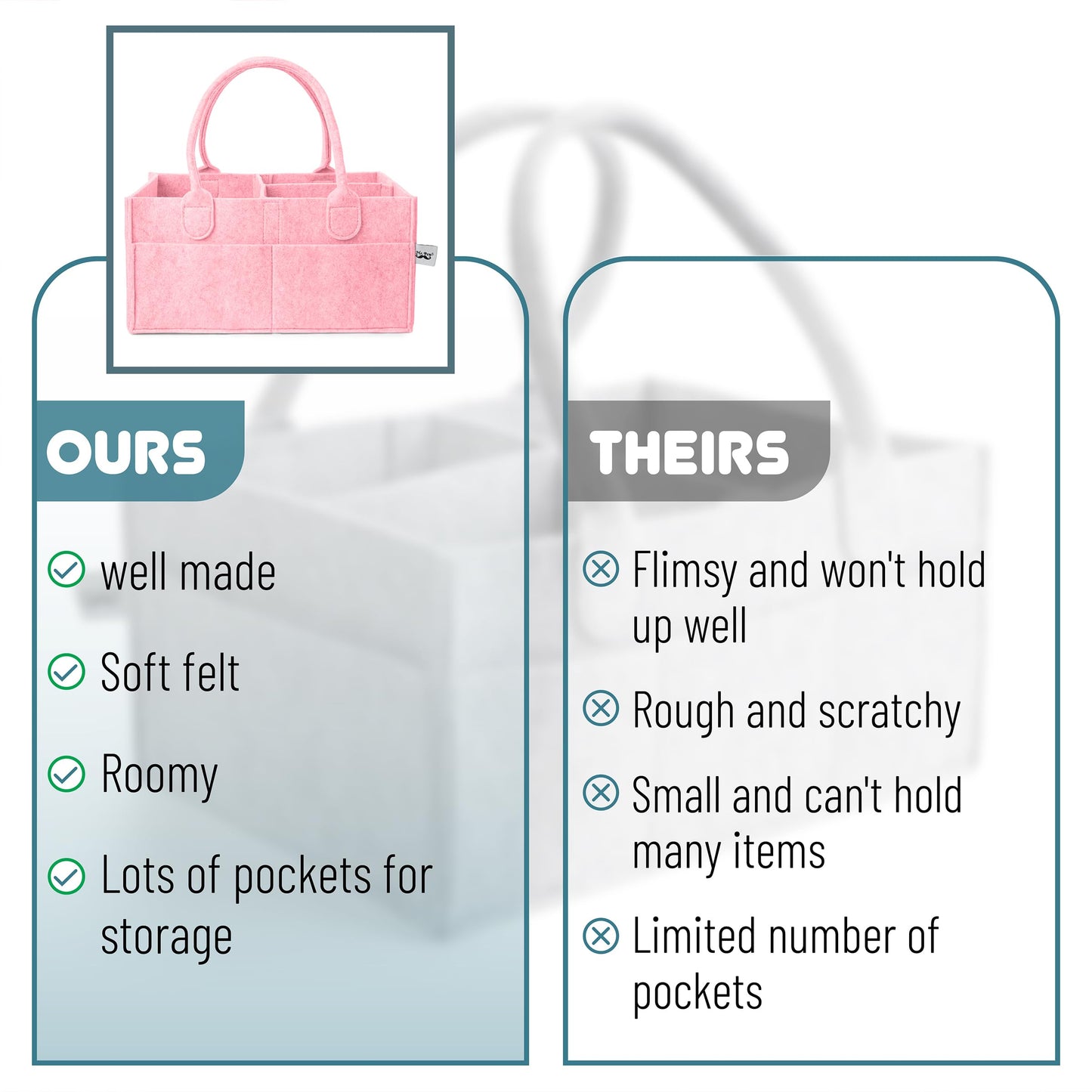 Mr. Pen- Baby Diaper Caddy Organizer, Pink, Baby Organizer, Car Diaper Caddy, Baby Caddy Organizer, Portable Diaper Caddy, Diape
