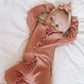 Kuriozud Newborn Baby Girl Boy Zipper Sleeper Ruffle Footed Romper One Piece Clothes (Orange Zipper Footie, 0-3 Months)