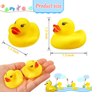 Rubber Duck Bath Toys 50PCS Mini Ducks Bulk for Kids Baby Shower Decorations Birthday Party Favors Gift Classroom Summer Beach P