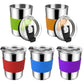 Shineme 8Oz Kids Cups Spill Proof, 5Pack Stainless Steel Sippy Cups With Lids And Silicone Sleeves, Reusable Toddler Cups For Ho