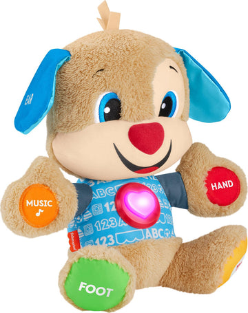 Fisher-Price Baby Learning Toy Laugh & Learn Smart Stages Puppy Musical Plush with Lights & Educational Songs for Infants Ages 6