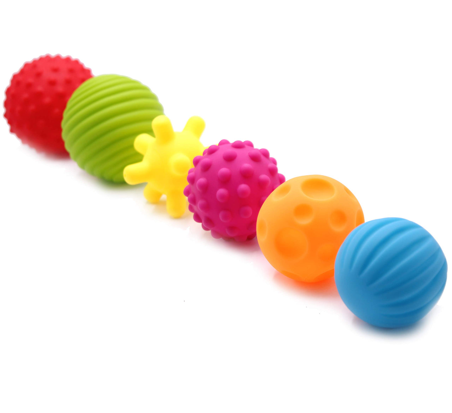 DOPHYRANIX 6 Pack Sensory Balls Spray Water Toy for Baby and Kids, Massage Soft & Textured Balls Set Develop Babys Tactile Sens