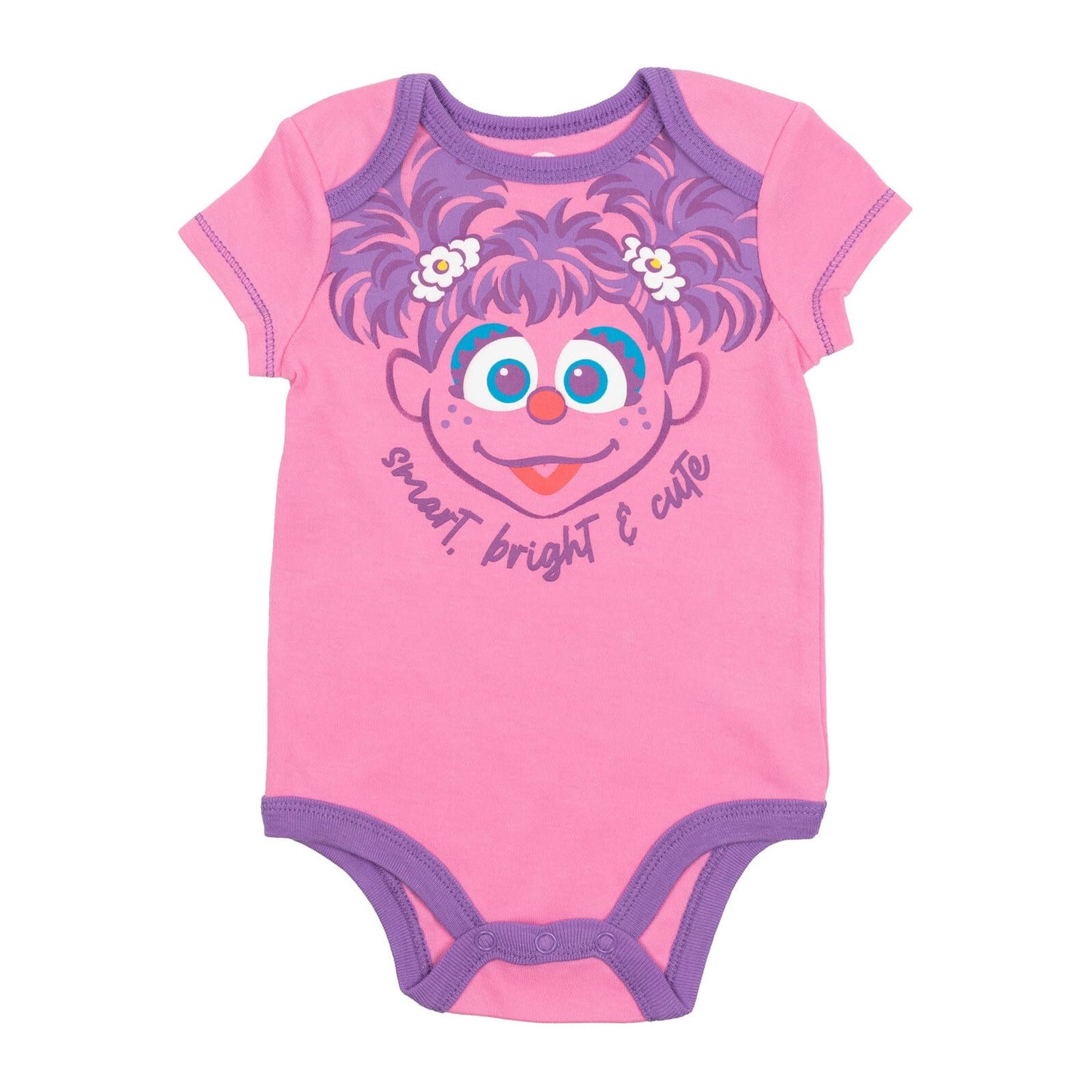 Sesame Street Elmo Cookie Monster Big Bird Infant Baby Girls 5 Pack Cuddly Short Sleeve Bodysuits Sesame Street 18 Months